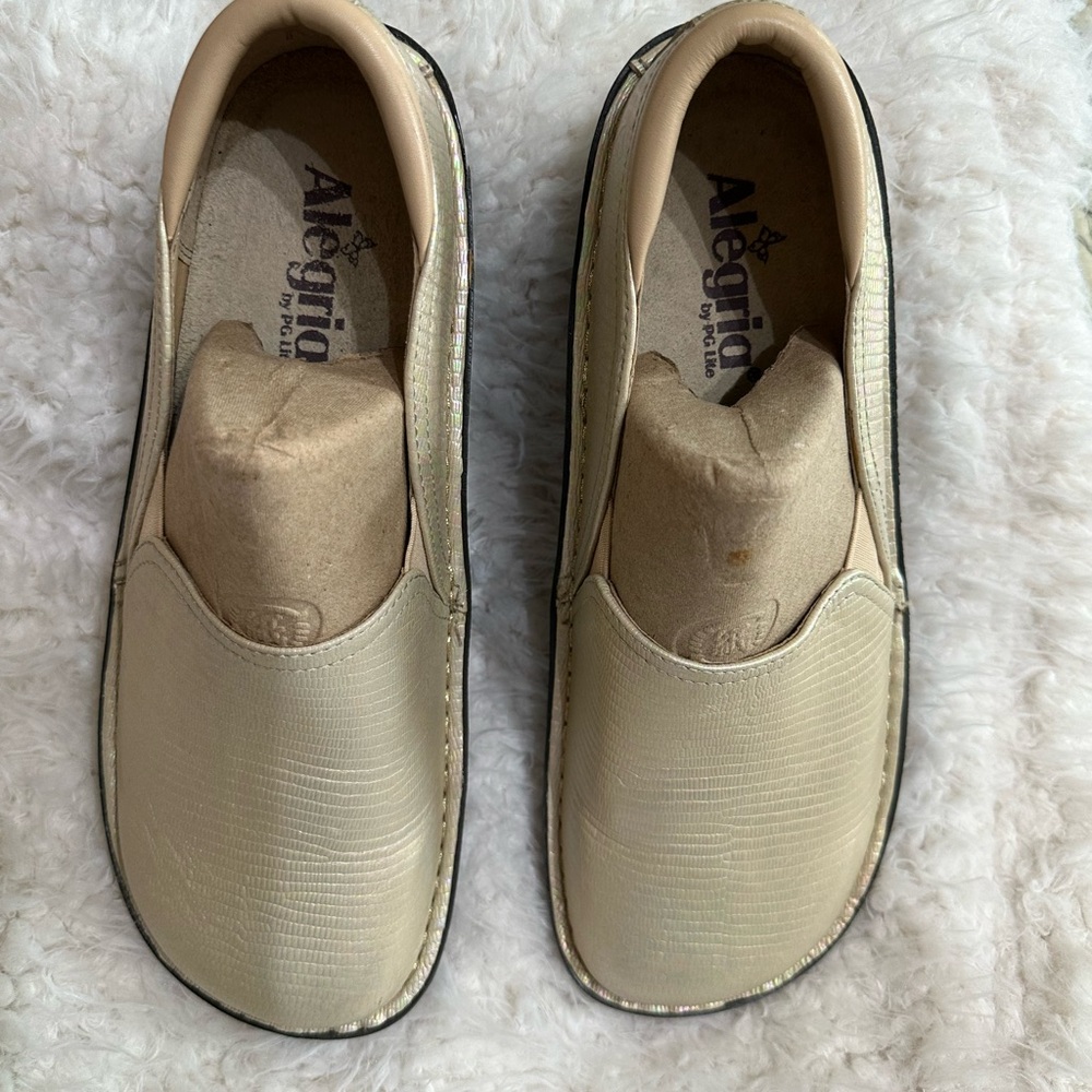 Alegria Cream Slip-On Loafers